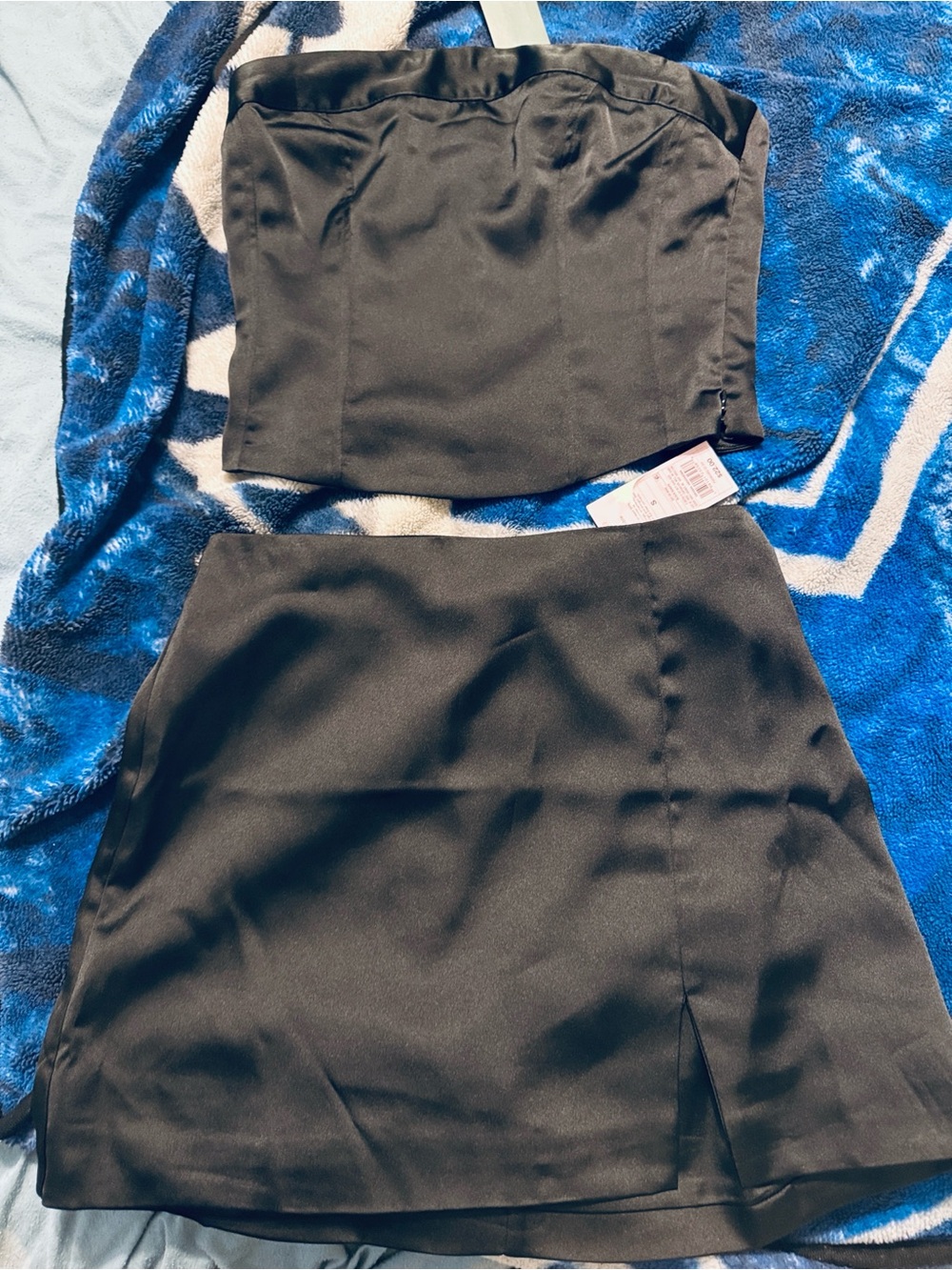 wild fable Black Strapless Crop Top and Skirt Set (NWT)